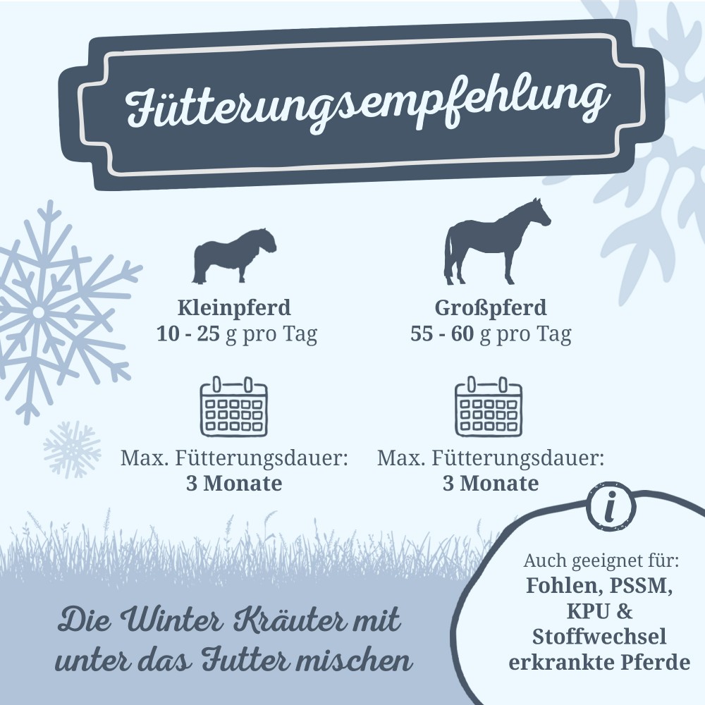 Krauterie Winter Kräuter für Pferde Fütterungsempfehlung
