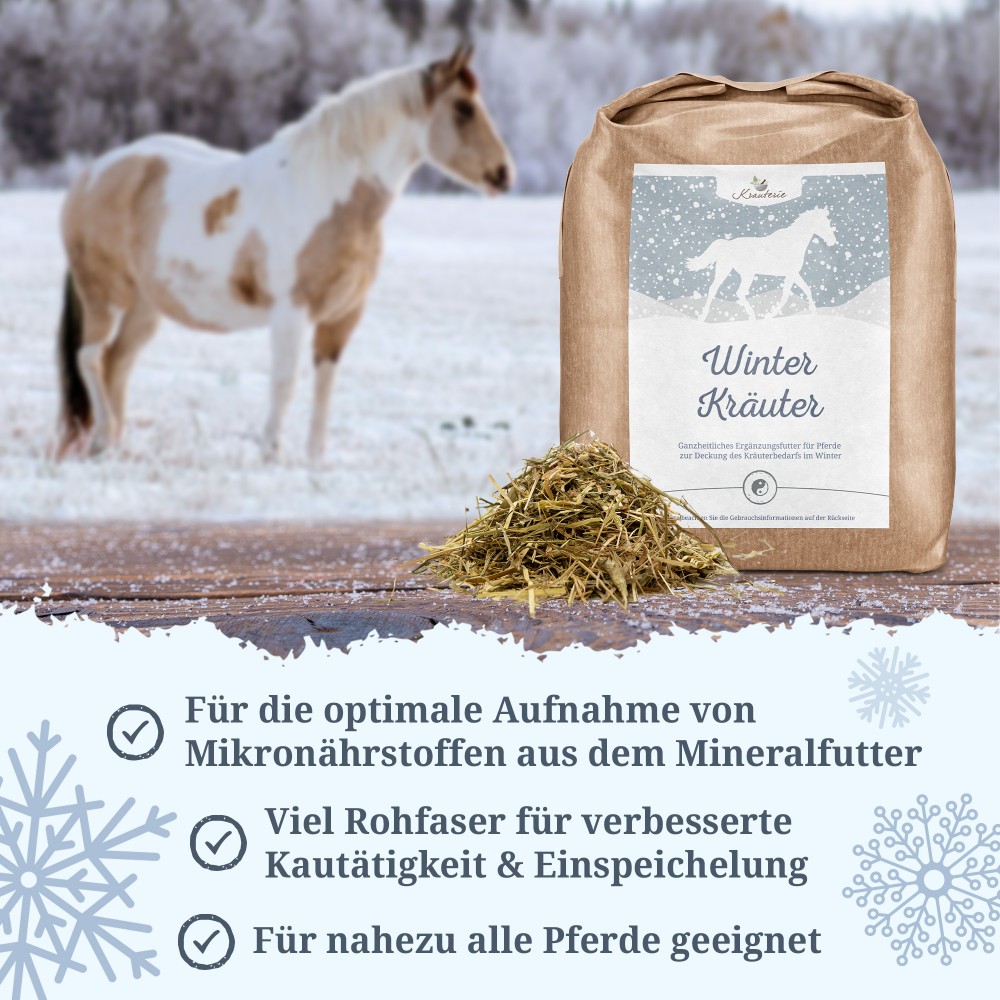 Krauterie Winter Kräuter für Pferde, Für eine optimale Grundversorgung und artgerechte Fütterung